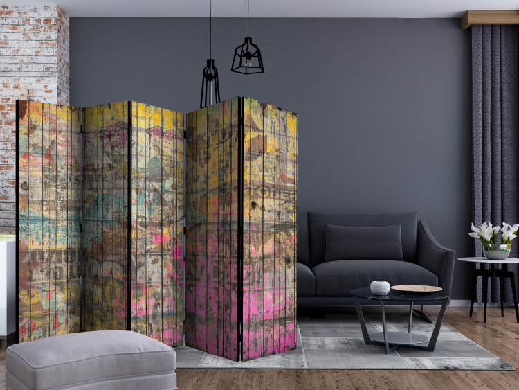 Room Divider Screen Freestyle II - texture with abstract graffiti-style patterns 133898 additionalImage 4