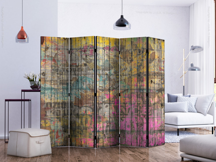 Room Divider Screen Freestyle II - texture with abstract graffiti-style patterns 133898 additionalImage 2