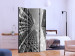 Room Divider Screen Touch the Sky - black and white tall skyscrapers against the sky and clouds 133998 additionalThumb 2