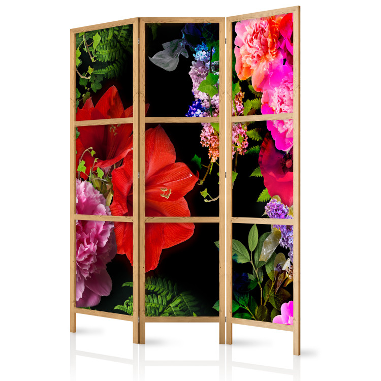 Folding Screen June Evening (3-piece) - colorful flowers and green plants 134298 additionalImage 5
