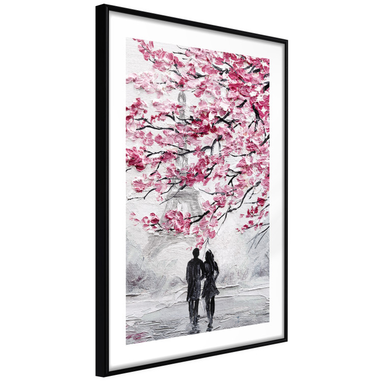 Wall Poster April in Paris - romantic landscape of Paris and a tree with pink leaves 135098 additionalImage 6