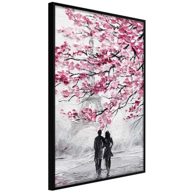 Wall Poster April in Paris - romantic landscape of Paris and a tree with pink leaves 135098 additionalImage 11