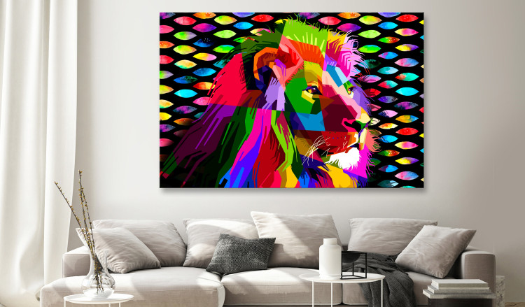Large canvas print Rainbow Lion [Large Format] 136398 additionalImage 5