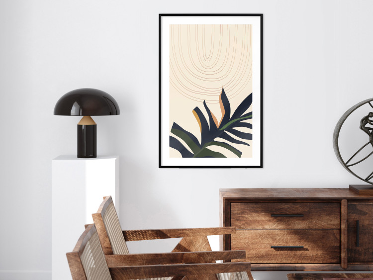 Wall Poster Plant Aura - boho-style abstraction with a leaf of a green plant 137498 additionalImage 16