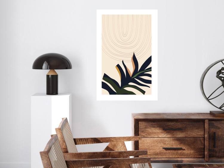 Wall Poster Plant Aura - boho-style abstraction with a leaf of a green plant 137498 additionalImage 26
