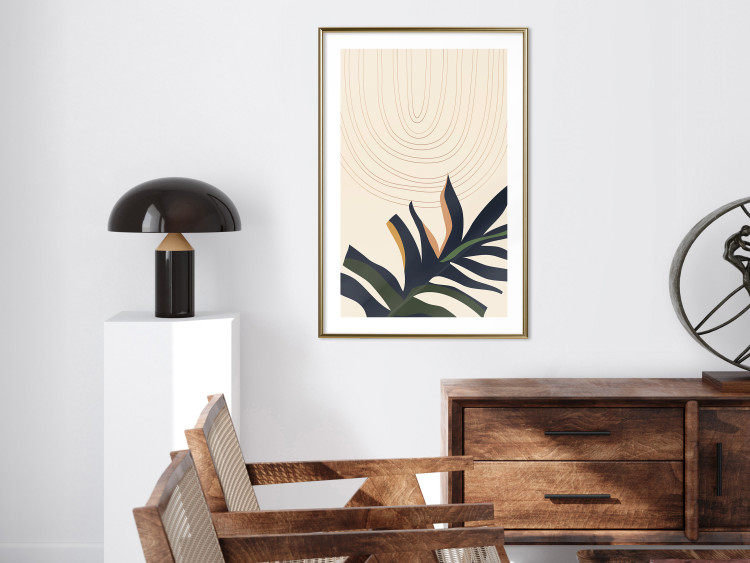 Wall Poster Plant Aura - boho-style abstraction with a leaf of a green plant 137498 additionalImage 15