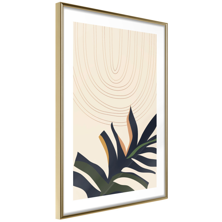 Wall Poster Plant Aura - boho-style abstraction with a leaf of a green plant 137498 additionalImage 2
