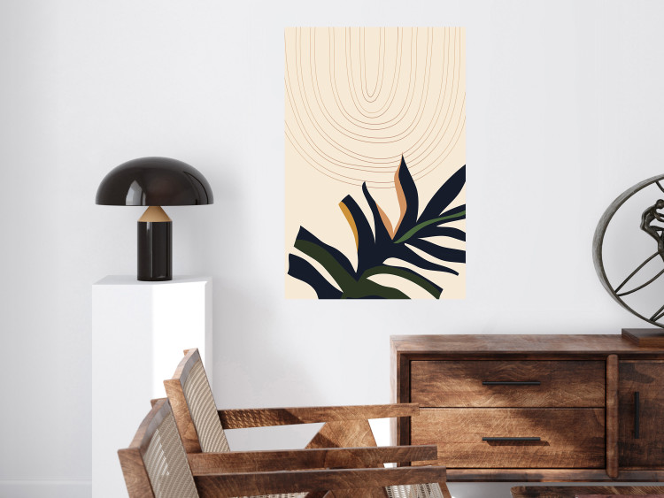 Wall Poster Plant Aura - boho-style abstraction with a leaf of a green plant 137498 additionalImage 14