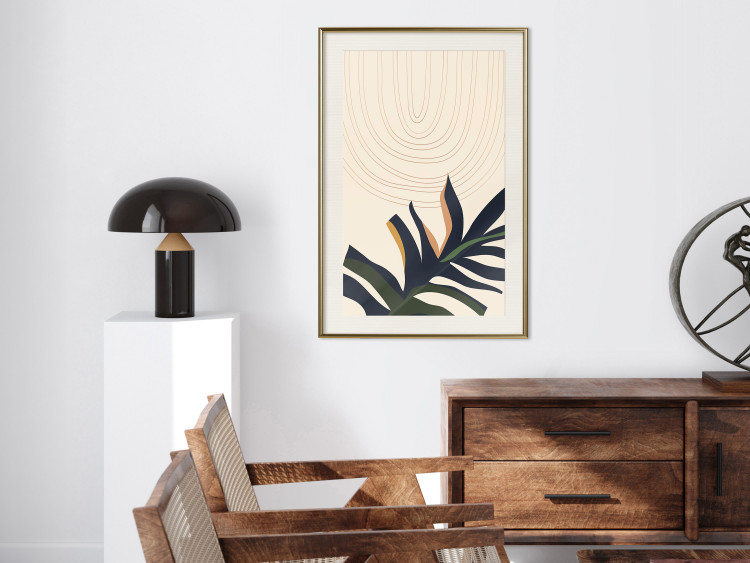 Wall Poster Plant Aura - boho-style abstraction with a leaf of a green plant 137498 additionalImage 20