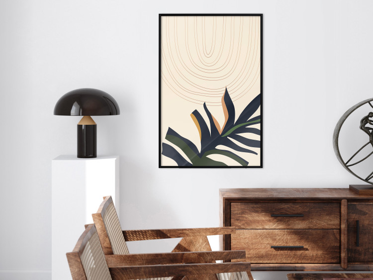 Wall Poster Plant Aura - boho-style abstraction with a leaf of a green plant 137498 additionalImage 18