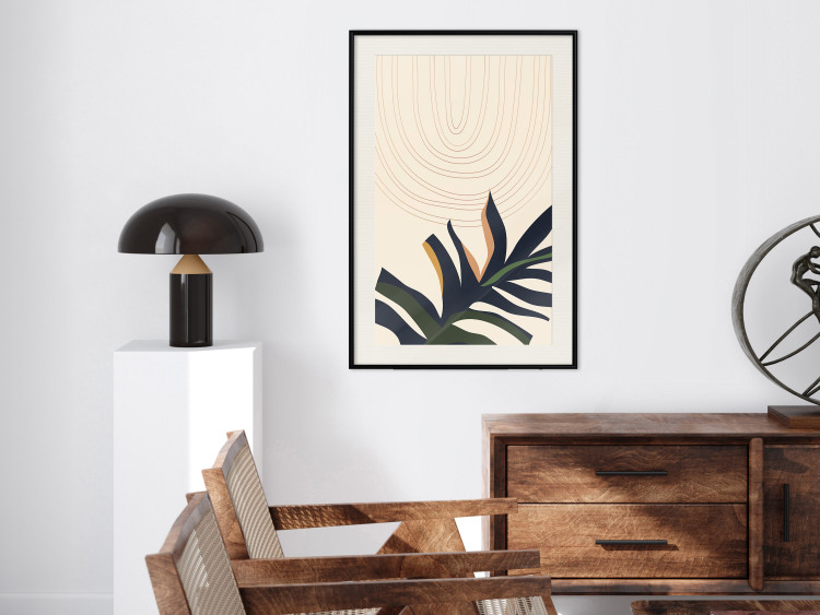 Wall Poster Plant Aura - boho-style abstraction with a leaf of a green plant 137498 additionalImage 21