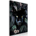 Canvas Print Black Panther in Leaves (1-piece) Vertical - cat in dense jungle 138598 additionalThumb 2