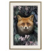 Poster Fox in Flowers - portrait of a fox against a background of green plants and flowers 138698 additionalThumb 18