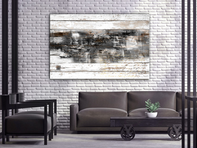 Canvas Restlessness (1-piece) Wide - worn planks and abstraction within 142798 additionalImage 3