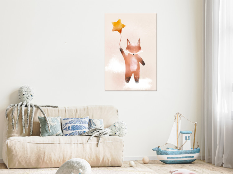 Canvas Fox and Star (1-piece) Vertical - colorful illustration for children 143498 additionalImage 3