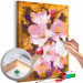 Paint by Number Kit Blooming Twig - Colorful Cherry Blossoms on a Golden Background 146198