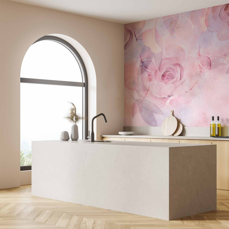 Wall Mural Moody Roses - Pink Abstract Flowers in a Romantic Style 146598 additionalImage 7