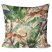 Decorative Microfiber Pillow Savannah parchment - tropical vegetation, cheetahs on beige background cushions 146898