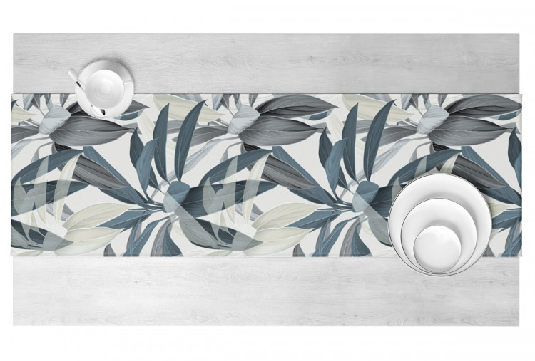 Table Runner Leaf composition - theme in green and grey tones 147298 additionalImage 3