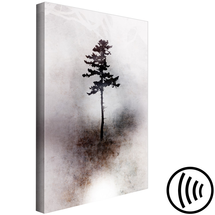 Canvas Print Tall Tree (1-piece) - plant landscape on a gray-brown background 148898 additionalImage 6