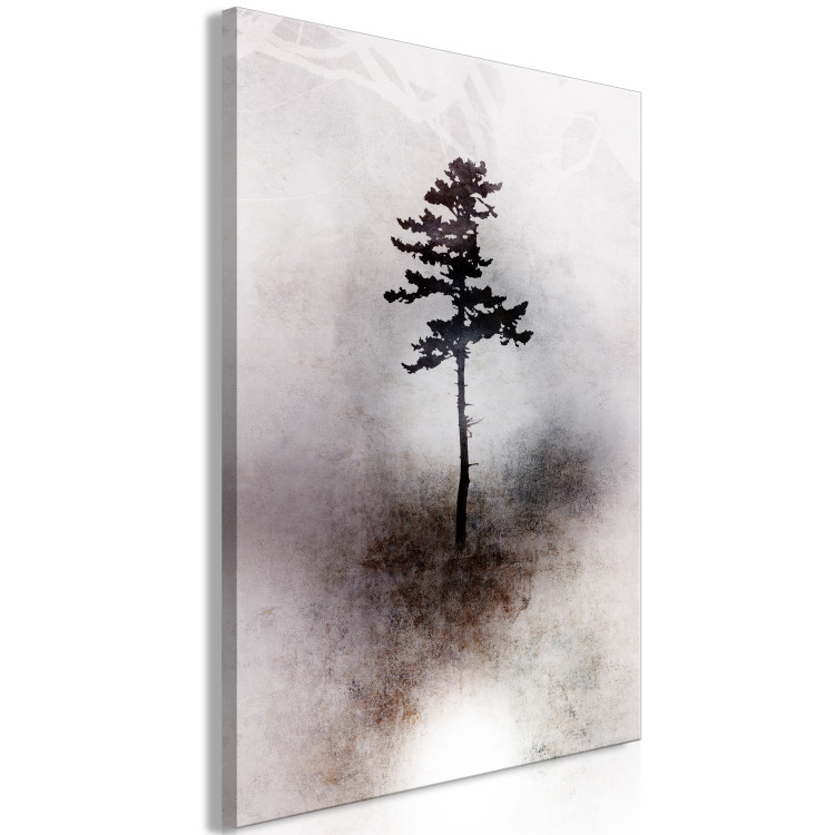 Canvas Print Tall Tree (1-piece) - plant landscape on a gray-brown background 148898 additionalImage 2