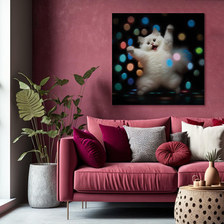 Canvas AI Persian Cat - Dancing Animal in Disco Dots - Square 150198 additionalImage 9