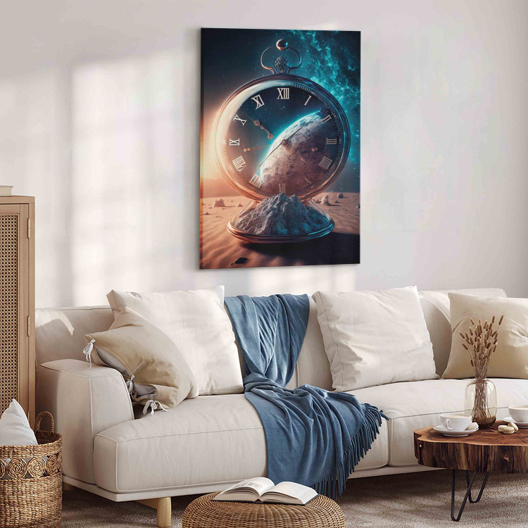 Canvas Art Print Planetary Clock - Abstraction With a Time and Space Motif 151098 additionalImage 4