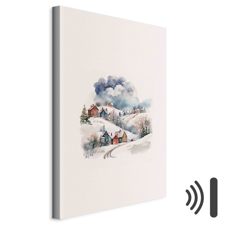 Canvas Christmas Village - Watercolor Illustration of Snow-Covered Houses 151698 additionalImage 8