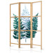 Folding Screen Nature - Turquoise and Blue Fern Leaves on White Background [Room Dividers] 159798 additionalThumb 5
