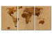 Canvas Print The World map in color of coffee 55398