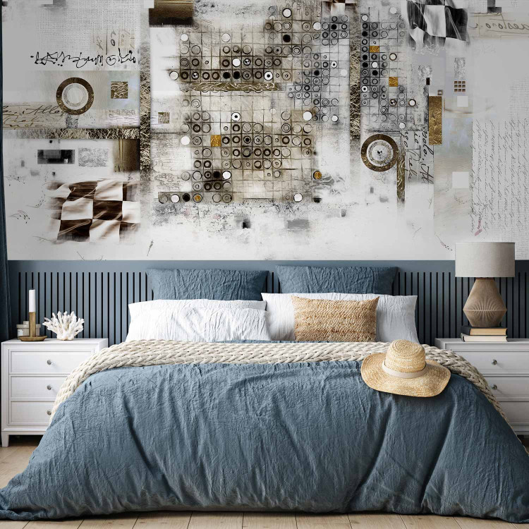 Photo Wallpaper Abstract composition - artistic collage with black and white circles 64398 additionalImage 2