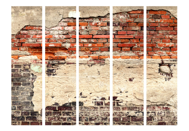 Folding Screen City History II - motif of colorful brick and concrete in urban style 95498 additionalImage 3