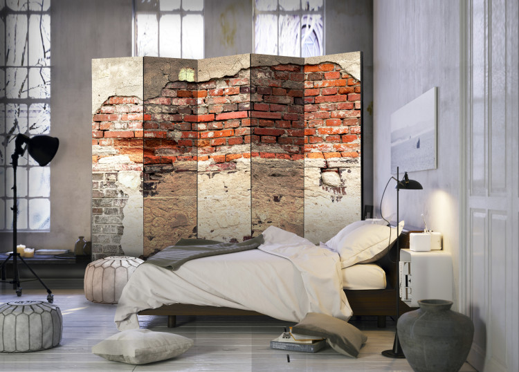 Folding Screen City History II - motif of colorful brick and concrete in urban style 95498 additionalImage 4