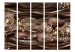 Room Divider Screen Chocolate River II - abstract brown waves and diamond glow 95598 additionalThumb 3