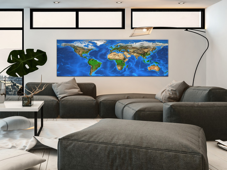 Canvas Art Print Wonderful World - Continents with Colorful Texture on World Map 97398 additionalImage 3