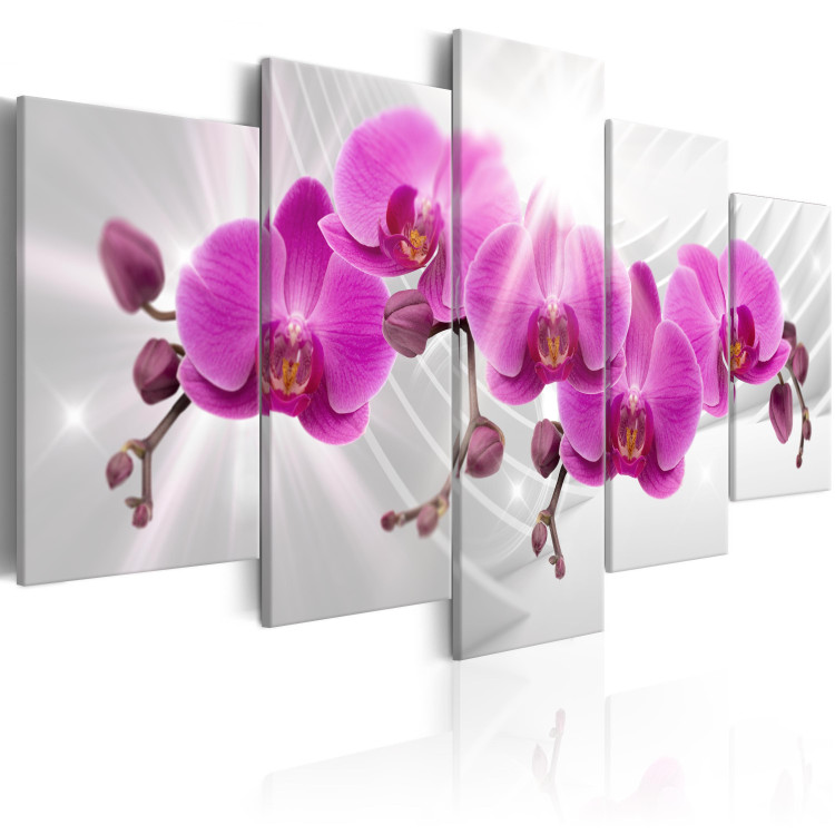 Canvas Art Print Abstract Garden: Pink Orchids 98098 additionalImage 2