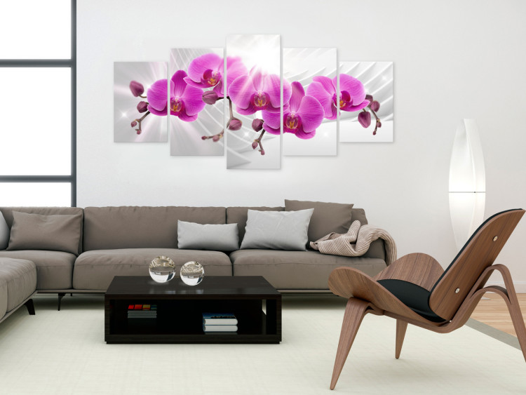 Canvas Art Print Abstract Garden: Pink Orchids 98098 additionalImage 3