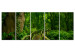 Canvas Print Journey into the Unknown (5-piece) - Bridge Among Trees in Exotic Jungle 105609