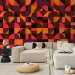 Modern Wallpaper Geometric Mosaic (Red) 108109