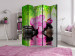 Room Divider Blurred Reflection II - pink flower with black stones in Zen style 108409 additionalThumb 4