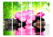 Room Divider Blurred Reflection II - pink flower with black stones in Zen style 108409 additionalThumb 3