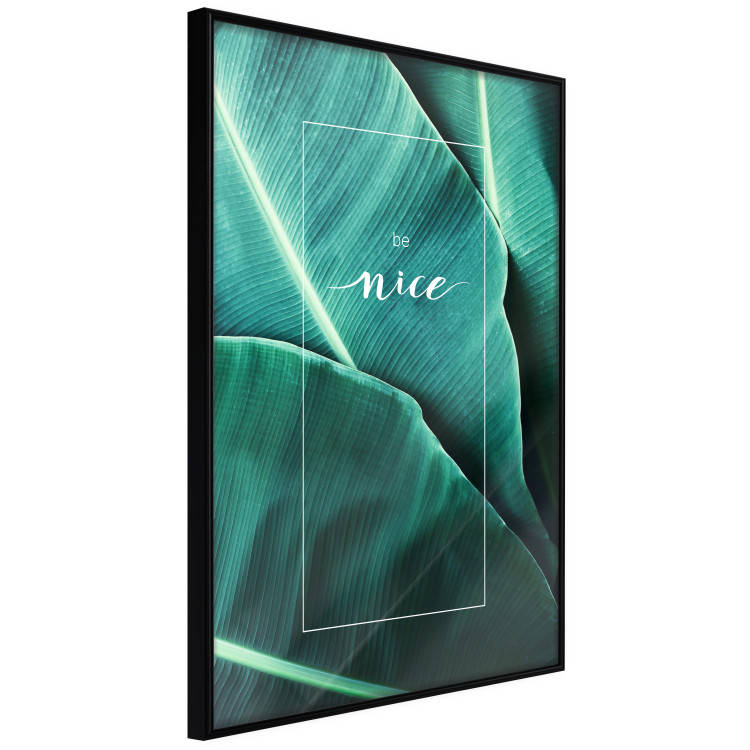 Wall Poster Be nice - composition with tropical green leaves and English texts 115009 additionalImage 10