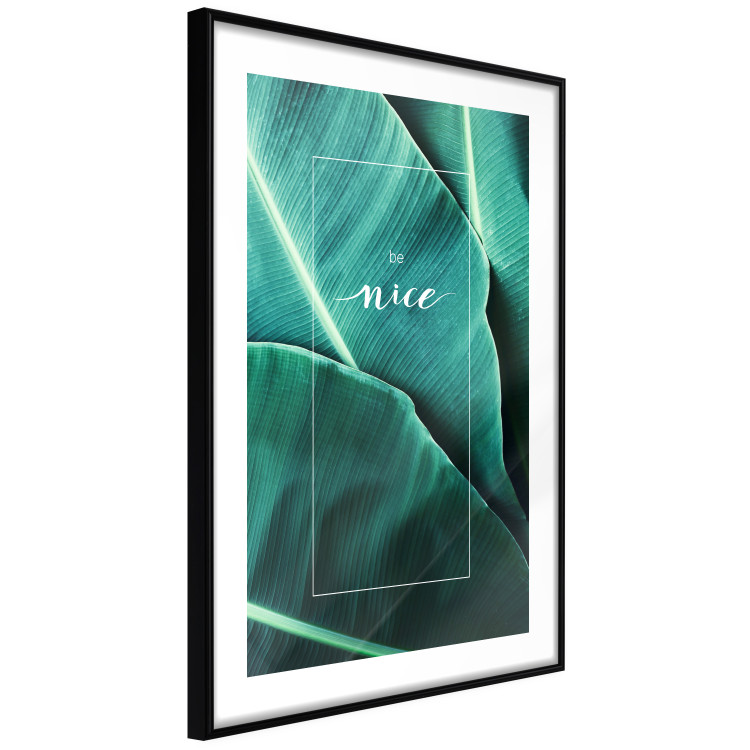 Wall Poster Be nice - composition with tropical green leaves and English texts 115009 additionalImage 11