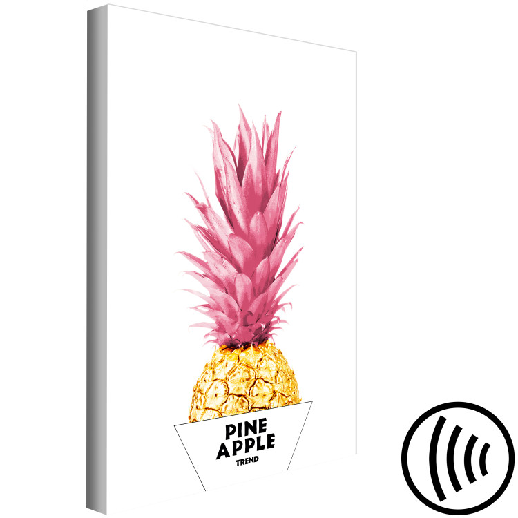 Canvas Stylish pineapple - artwork with golden-pink fruit in a white box 115309 additionalImage 6