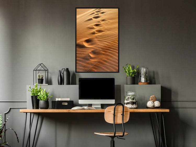 Poster Footprints in the Sand - a desert dune landscape in shades of orange 116509 additionalImage 3