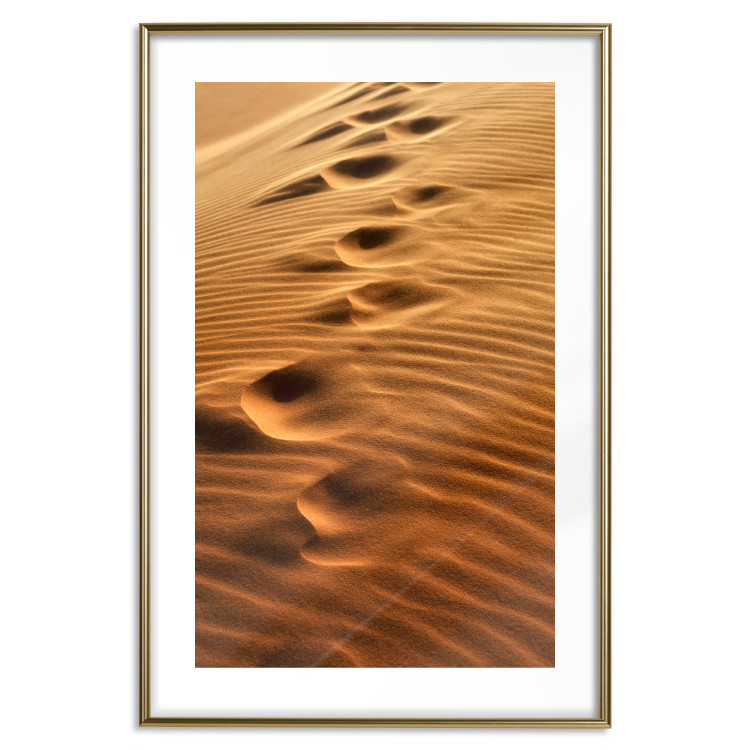Poster Footprints in the Sand - a desert dune landscape in shades of orange 116509 additionalImage 16