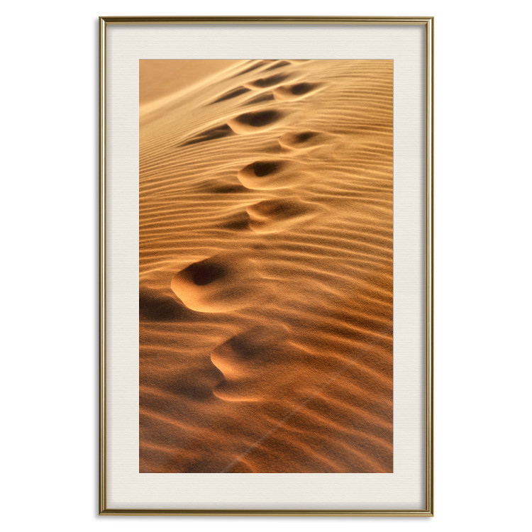 Poster Footprints in the Sand - a desert dune landscape in shades of orange 116509 additionalImage 19