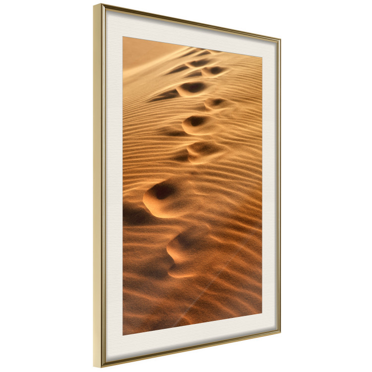 Poster Footprints in the Sand - a desert dune landscape in shades of orange 116509 additionalImage 2