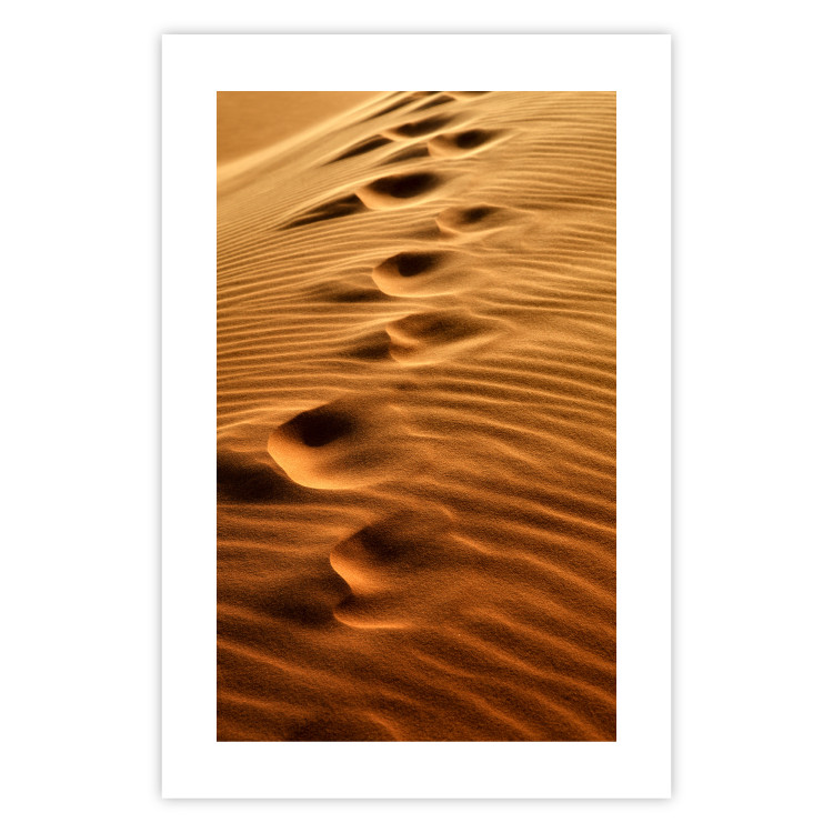 Poster Footprints in the Sand - a desert dune landscape in shades of orange 116509 additionalImage 25