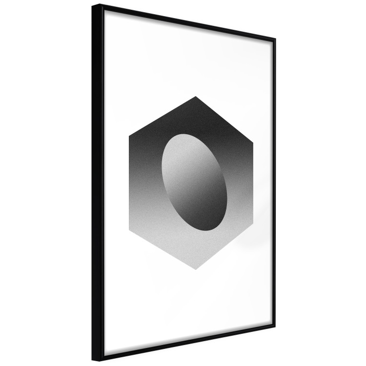 Wall Poster Egg in Hexagon - black and white composition in geometric shapes 116609 additionalImage 10